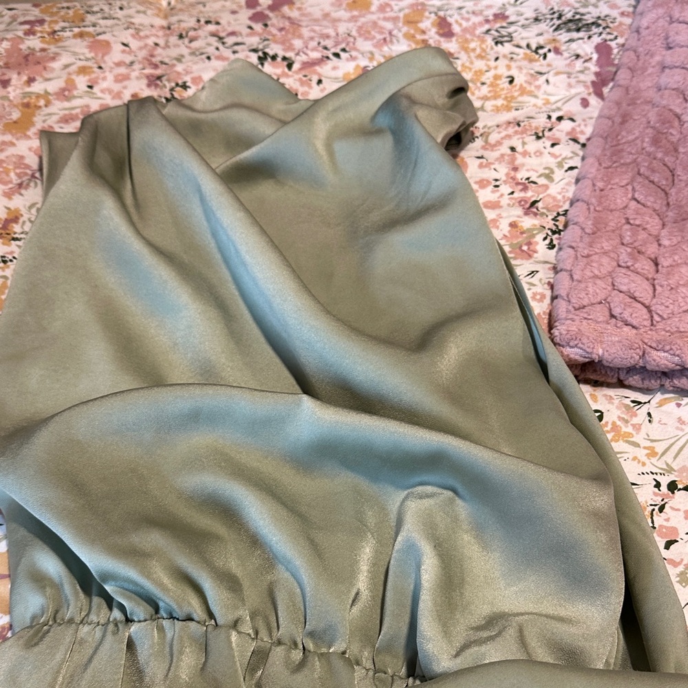 Women’s Asymmetrical Elegant Sage Green Dress